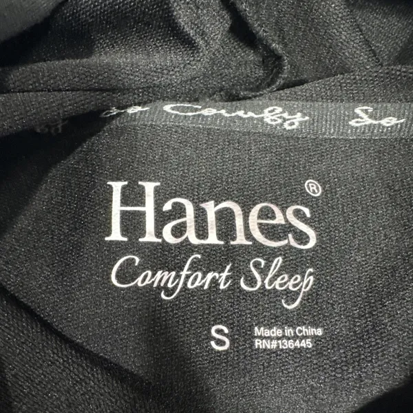 Hanes Women’s Pajama Set Black Oversized Short Sleeve Hoodie Top & Pants Size S - Image 11