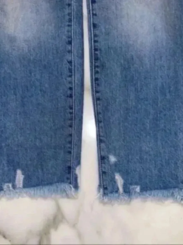 Women's Raw Hem Ankle Straight Leg Jeans Blue Size 27 - Image 6