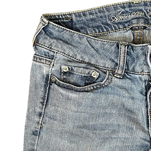American Eagle Artist Stretch Flare Jeans Women Sz.0 Low-Rise Light Wash Denim - Image 5