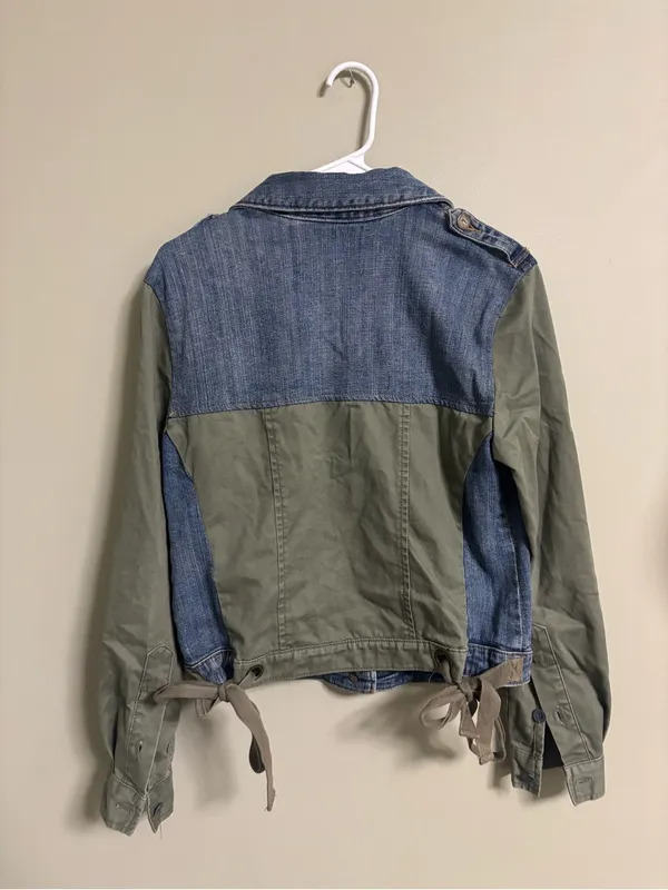 Pilcro Anthropologie Denim Military Jean Jacket Size Small Boho Layering Casual - Image 3