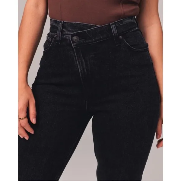 Abercrombie Fitch Curve Love 90’s Slim Straight Ultra High Rise Jeans 25/0 Short - Image 9