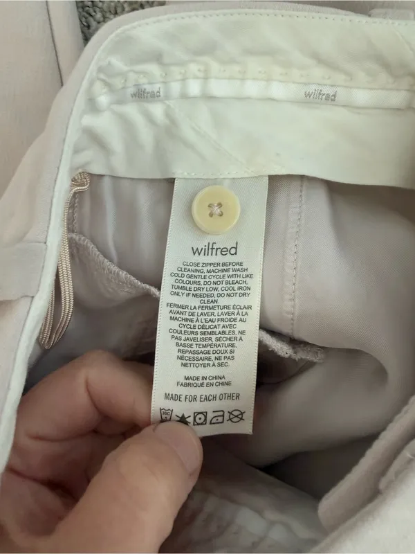 Wilfred Aritzia The Effortless Pant Cropped Beige Pleated Trousers Size 8 - Image 8