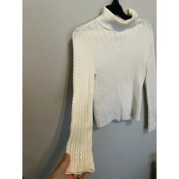 Ralph Lauren Vintage Cable Knit Turtleneck Sweater Size Small Preppy Old Money - Image 3