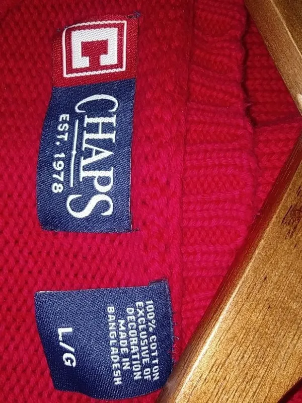 Ralph Lauren Chaps Red Pullover Sweater L - Image 5
