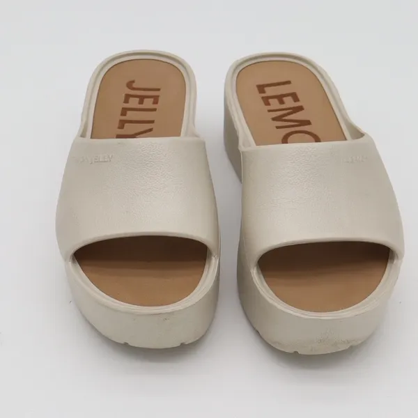 Lemon Jelly Sandals Womens 38 Sunny Platform Slide Beige Vegan Excellent - Image 3