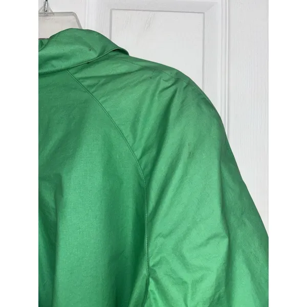 Vtg 90s Jones New York Kelly Green Trench Balmacaan Coat L/XL FLAWs Minimalist - Image 9