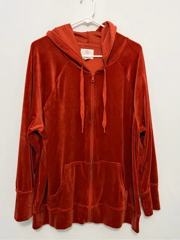 OFFLINE by Aerie Velour Full-Zip Hoodie jacket Large - Image 2