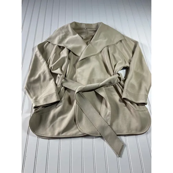 Lululemon Softstreme Belted Wrap Jacket Coat Trench Beige M/L LW3EZIS - Image 4