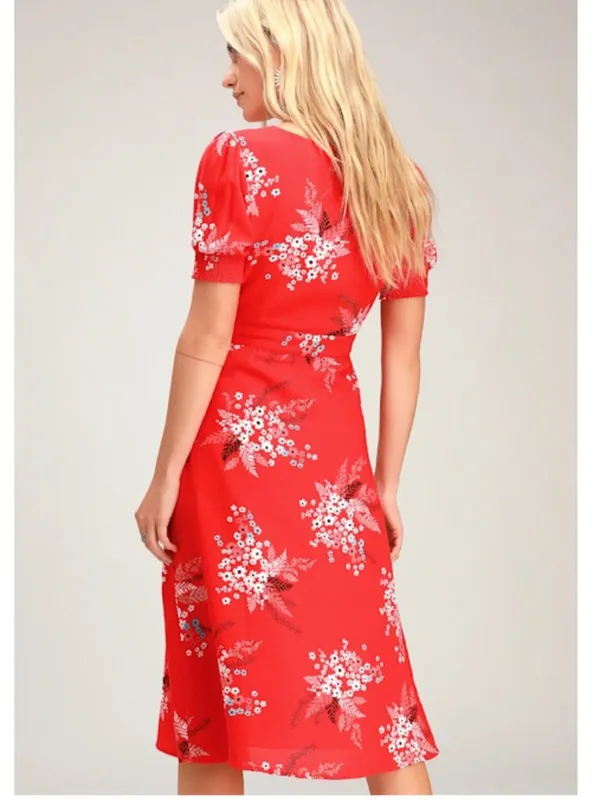 LULU's Floral Romantic Sexy Flowy Wedding Chic Casual Resort Europe Vacation - Image 3