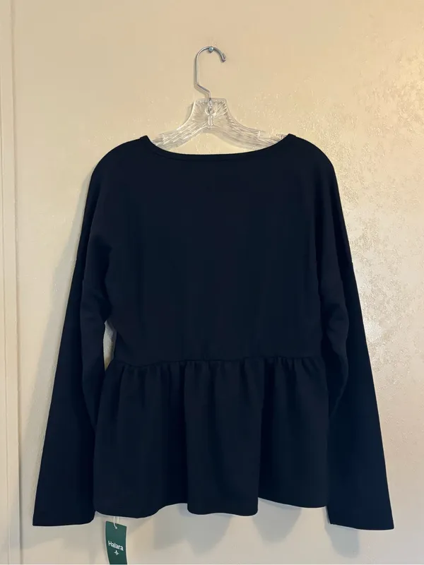 NWT Halara Henley Long Sleeve Waffle Casual Babydoll Top sz M - Image 2