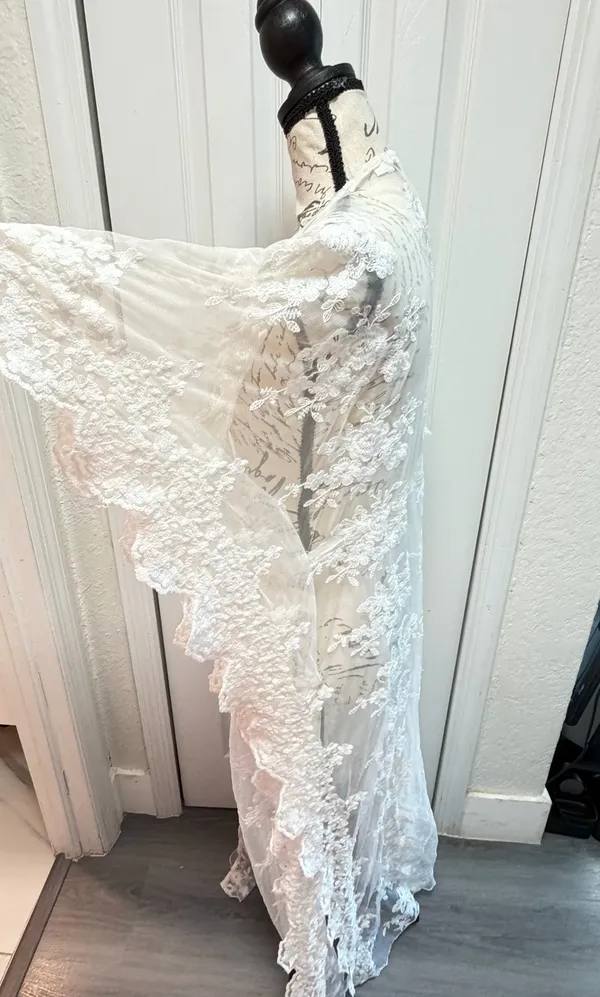 Ark & Co. White Floral Lace Duster Kimono Maxi Swim Cover-Up / Robe - Size S ✨ - Image 8