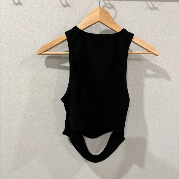 Helmut Lang Black Sleeveless Women's ribbed‎ tank size large - Image 5