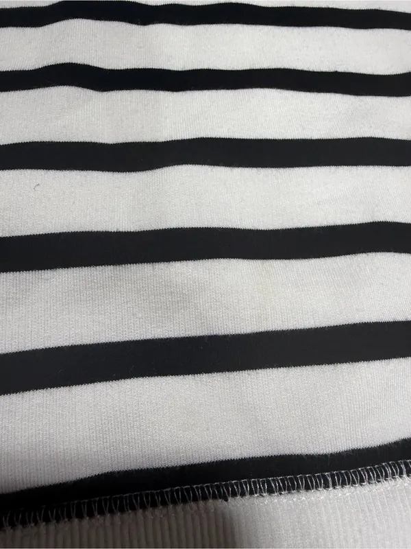 Lauren Ralph Lauren Striped Black & White funnel neck Pullover Sweatshirt large - Image 5