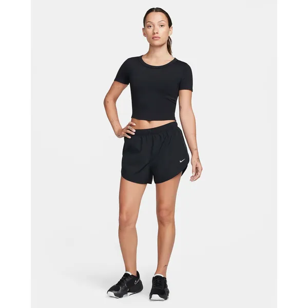 Nike One Fitted Women's Dri-FIT Short-Sleeve Cropped Top Black Size M NWT - Image 3