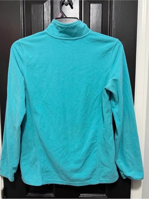 Women’s medium Teal Quarter-Zip Fleece Pullover - Image 2