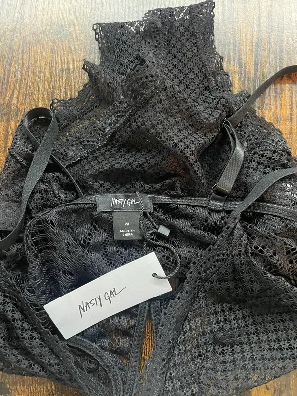 Nasty Gal Mesh And Lace Underwired Cut Out Bodysuit - Image 5