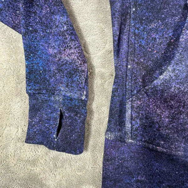 Lululemon Scuba Hoodie Full Zip Galaxy Cosmic Blue Purple Fleece Sz 8 Kangaroo - Image 5