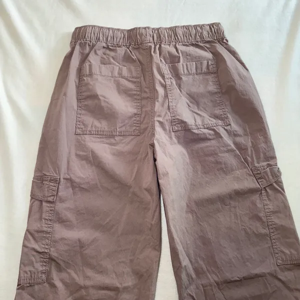 Hollister Adjustable Rise Baggy Cargo Pants Mauve Purple XS L Wide Leg Utility - Image 8