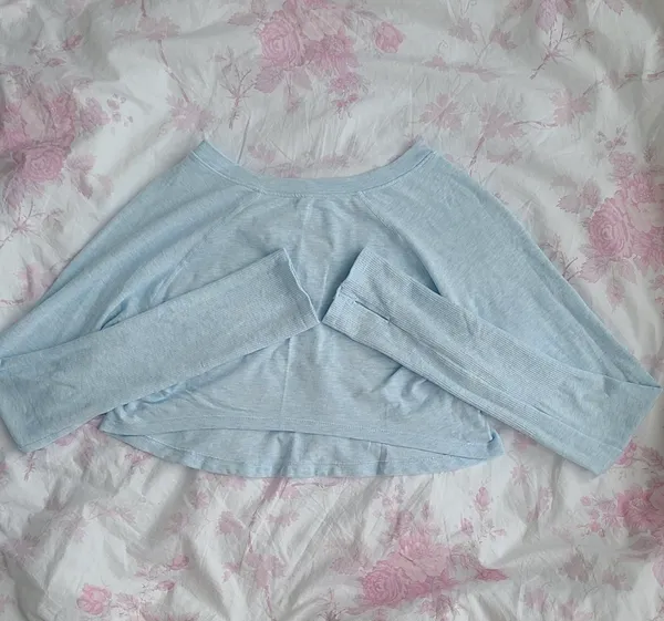 Free People Movement Too Good Layer Tee Long Sleeve Blue Heather Glow Size XS/S - Image 2