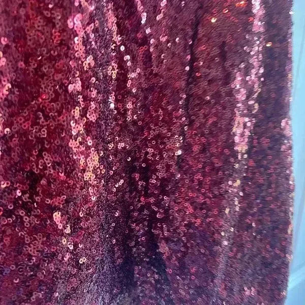 Lulus Dance in the Spotlight Burgundy Satin Sequin Bustier‎ Mini Dress Size M B25 - Image 7