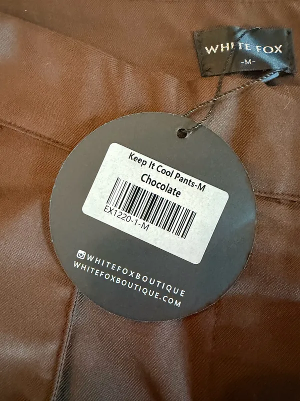 NWT White Fox Keep It Cool Pants Chocolate Brown Wide Leg M - Image 3