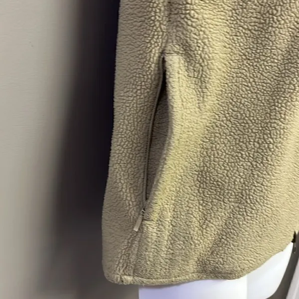 Nike Reversible Olive Tan Two Fabric Mock Neck Two Way Full Zip Up Vest- Small - Image 11