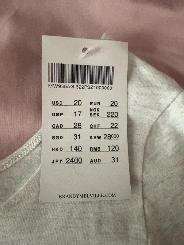 Brandy Melville Cropped Long Sleeve Grey - Image 3
