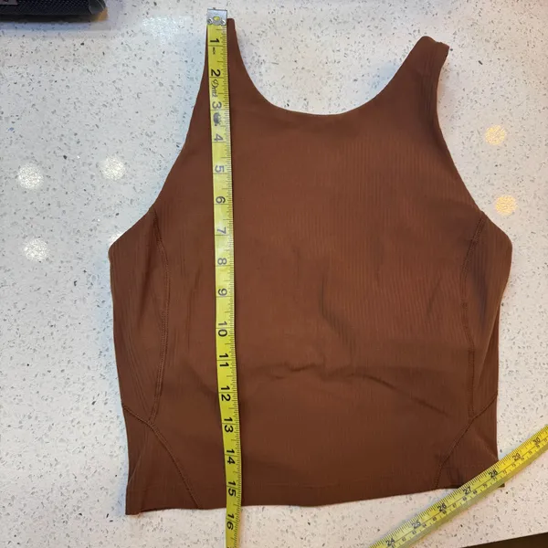 Lululemon Align High-Neck Ribbed Tank Top Built-in Bra Roasted Brown Size 4 Yoga - Image 5