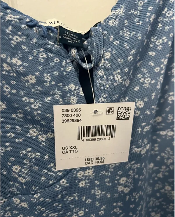 American Eagle light blue floral print mini dress - Image 3
