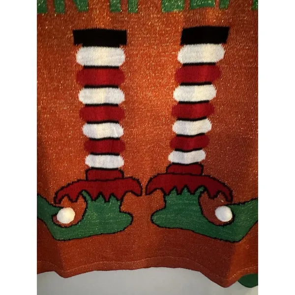 HOLIDAY UGLY Christmas SWEATER Let Me Take An #Elfie Women’s Size Large Shimmer - Image 4