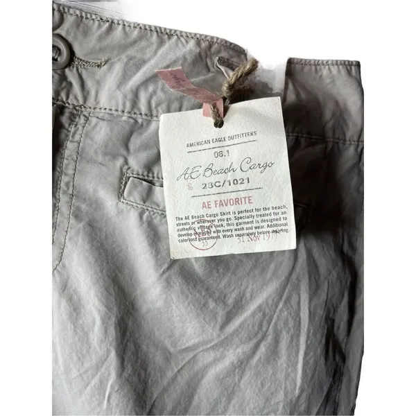 American Eagle Y2K Beach Cargo Tan Skirt Size‎ 2 NWT - Image 3