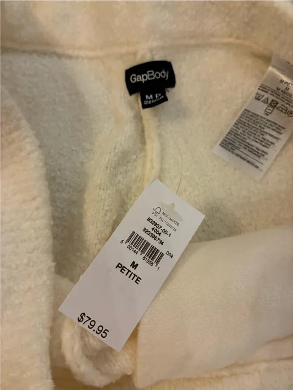 Women’s Gap Brand Cozy Cream Plush Jogger Pants with Pockets Size Medium Petite - Image 2