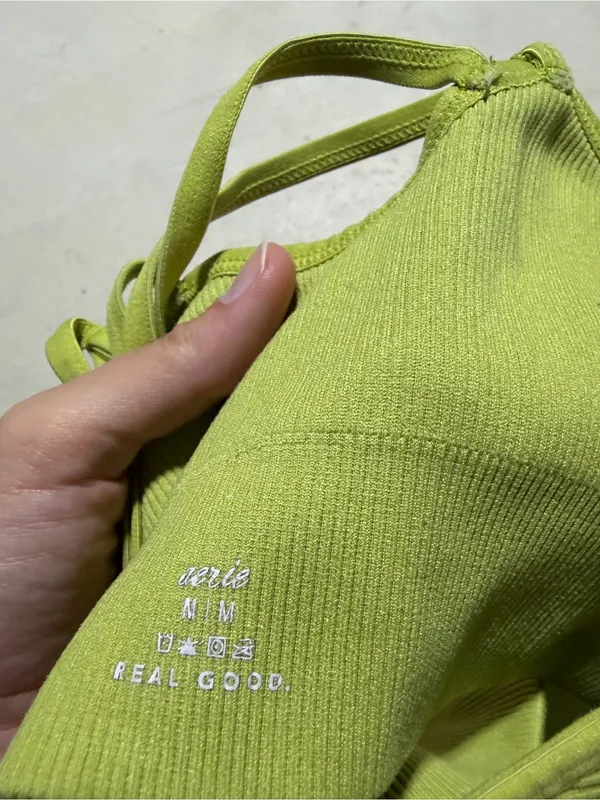 Aerie Green ribbed Strappy Bralette medium - Image 4