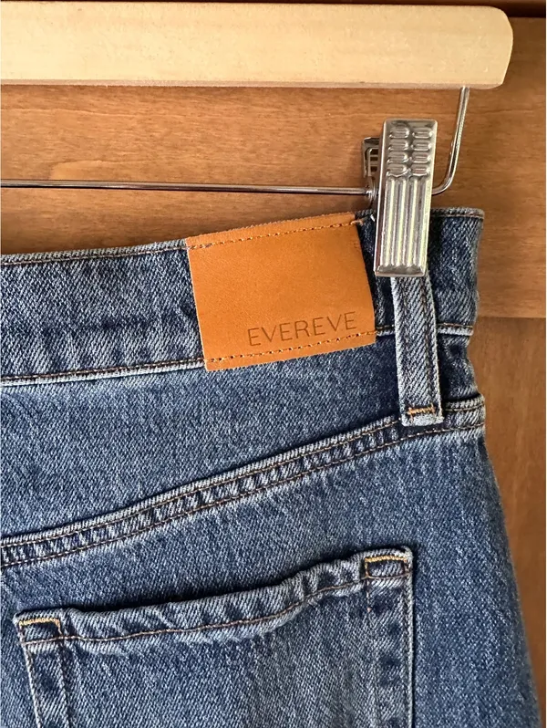Evereve Ever Vintage Barrel Jeans Bowed Leg High Rise Dark Blue Women’s size 28 - Image 6