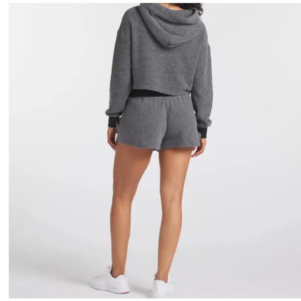 FEAT BlanketBlend Fleece Shorts Womens S Gray High Rise Lounge Sweatshorts NWT - Image 3