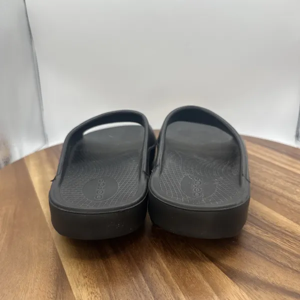 OOFOS OOriginal Recovery Slide Sandals Black Beach‎ Comfort Men's 7 Women's 9 - Image 2