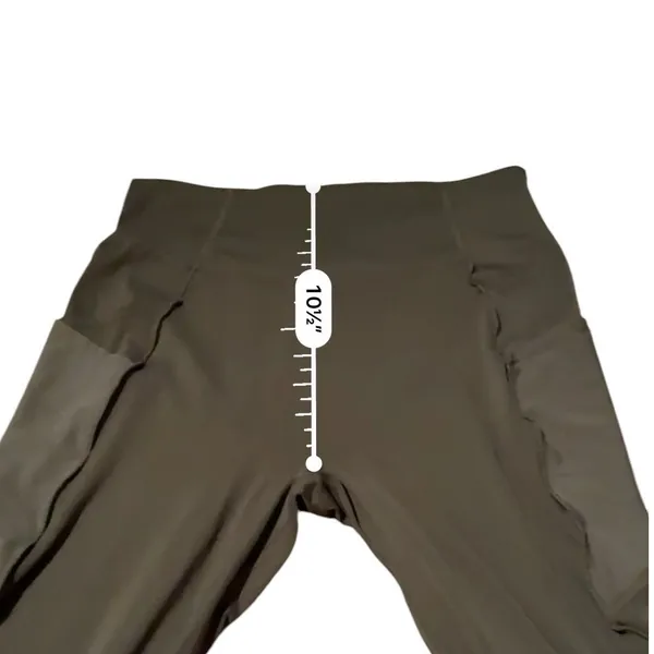 Halara Leggings Womens S‎ Olive Green Ruffle Hem Side Pocket High Rise Yoga Pant - Image 8