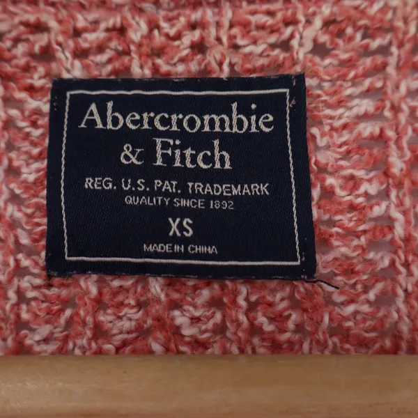 Abercrombie & Fitch Marled Orange Open Front Cardigan Sweater XS Patch Pockets - Image 3