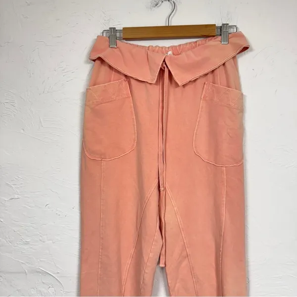 Daily Practice Coral Pink Wide Leg Casual Sweatpants Womens XS Cropped Gorpcore - Image 3