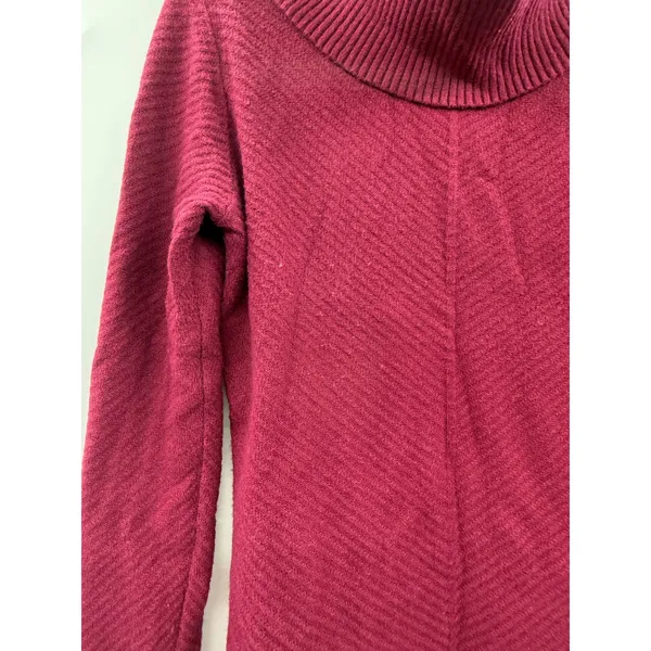 Akira Chicago Sweater Dress Womens M/L Burgundy‎ Cowl Neck Ribbed Knit Mini - Image 4