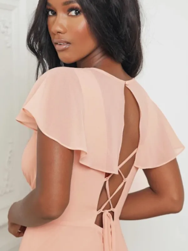 LULU's Chic Bridesmaid Prom Wedding Flowy Romantic Elegant Sexy Maxi Dress - Image 2