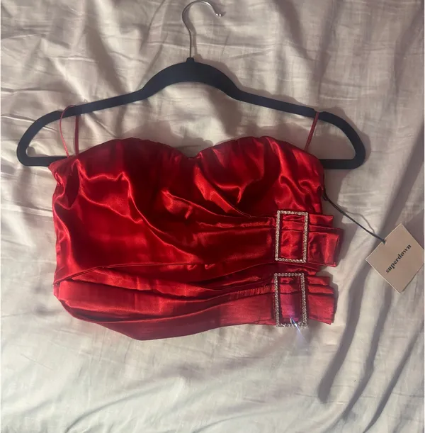 NWT Superdown trixie strapless bustier top jeweled  - Image 6