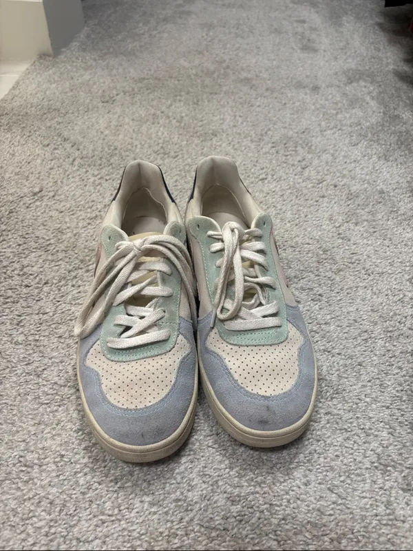 Veja Vert size 9 Low-Top Sneakers in Cream, Pastel Pink, Mint & Light Blue - Image 5
