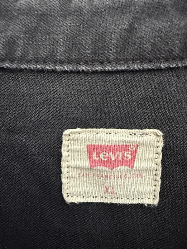 Levi's Black Oversized Button-Up Denim Shirt Jacket Size XL - Image 6