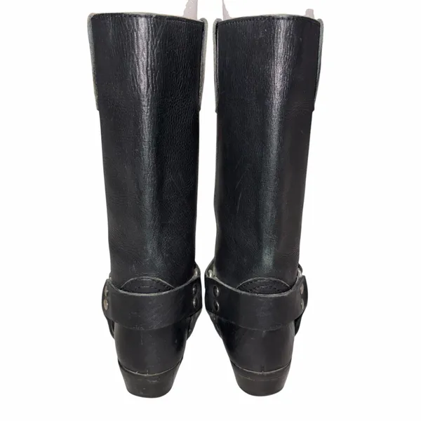 Pintainho Black Leather Moto Harness Boots Shoes 36 - Image 2