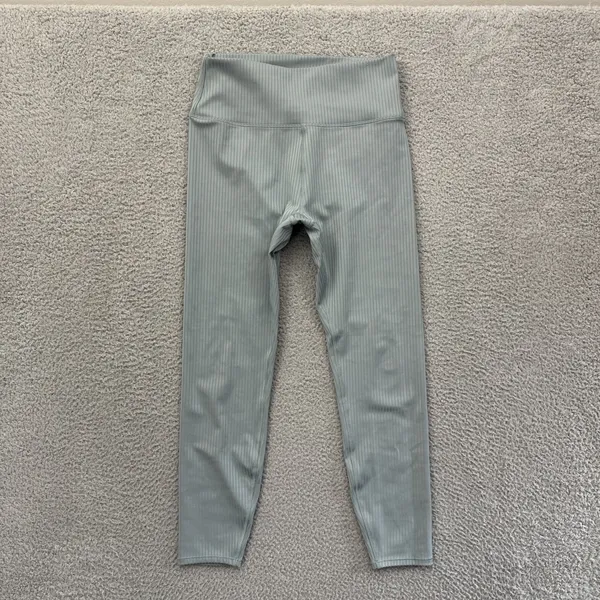 Vuori Inversion Ribbed Leggings Mist Green Athletic Workout Women's Medium x 24 - Image 2