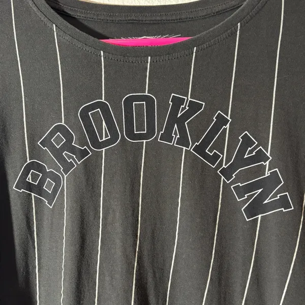 Cotton On Authentic Size XXL Brooklyn Spellout 3/4 Sleeve Scoop Neck T-Shirt - Image 2