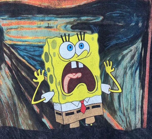 Nickelodeon SpongeBob SquarePants black crop top shirt size XS - Image 2