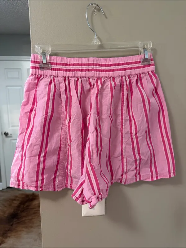 Free People striped pull-on shorts in pink combo XS - Image 7