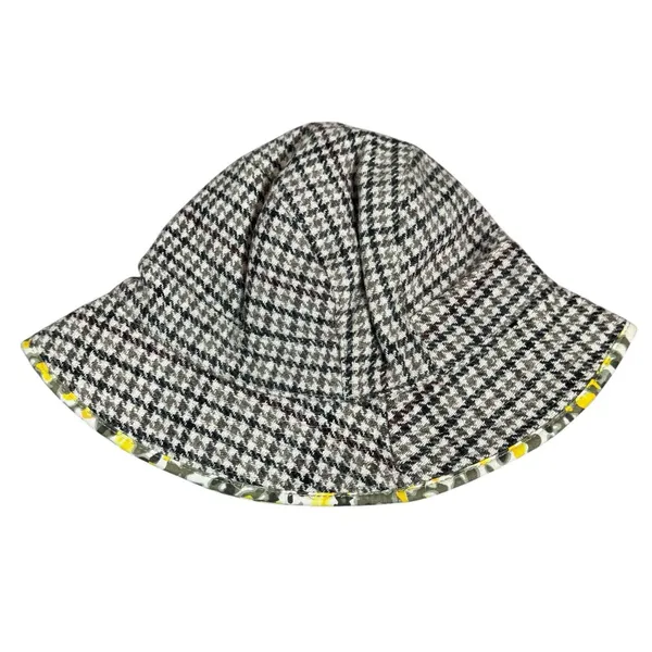 VTG Y2K Gap Bucket Hat Brown Houndstooth Plaid Wool Blend S/M Gossip Preppy 90s - Image 5
